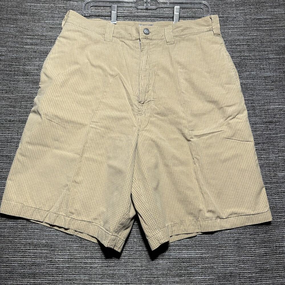 No Fear Y2K Shorts Men's Size 32 Yellow Check Plaid Motorcross Vintage